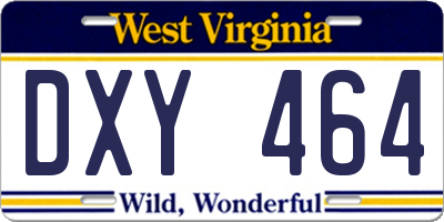 WV license plate DXY464