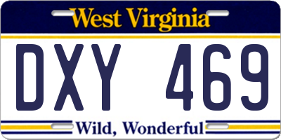 WV license plate DXY469