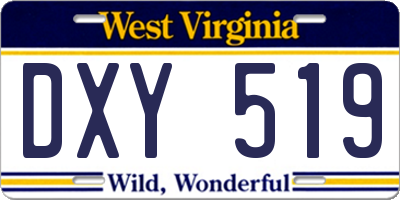 WV license plate DXY519