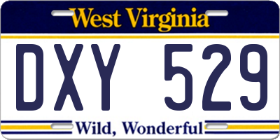 WV license plate DXY529