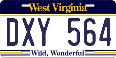 WV license plate DXY564