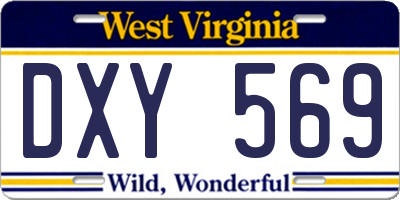 WV license plate DXY569