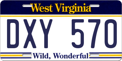 WV license plate DXY570