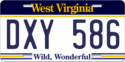 WV license plate DXY586