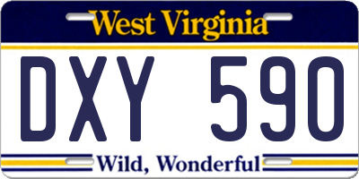 WV license plate DXY590