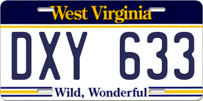 WV license plate DXY633