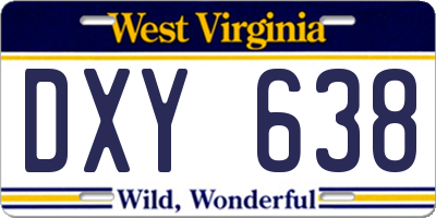 WV license plate DXY638