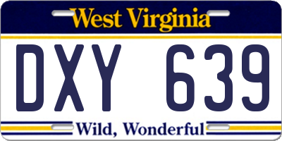 WV license plate DXY639