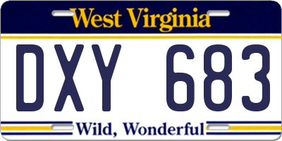 WV license plate DXY683