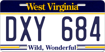 WV license plate DXY684
