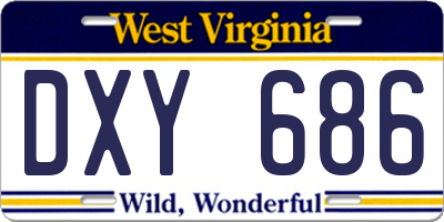 WV license plate DXY686