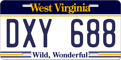 WV license plate DXY688