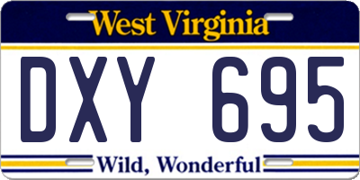 WV license plate DXY695