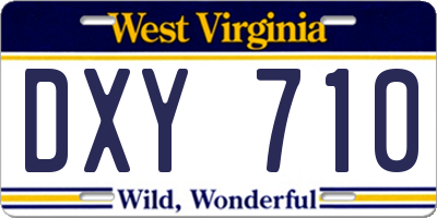 WV license plate DXY710