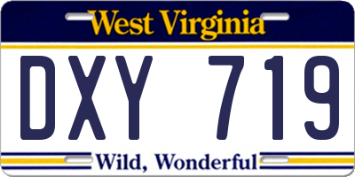WV license plate DXY719