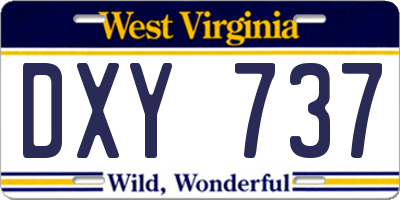 WV license plate DXY737