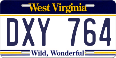 WV license plate DXY764