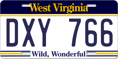 WV license plate DXY766