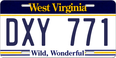 WV license plate DXY771