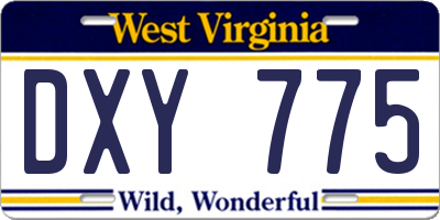 WV license plate DXY775