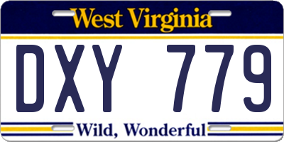 WV license plate DXY779