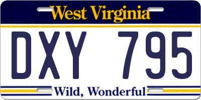 WV license plate DXY795