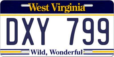 WV license plate DXY799