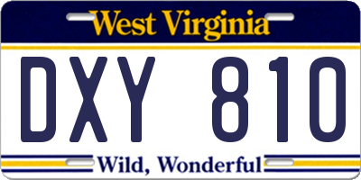 WV license plate DXY810