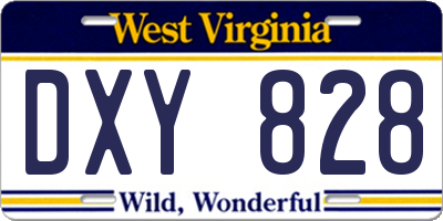 WV license plate DXY828