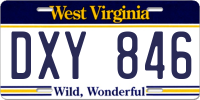 WV license plate DXY846