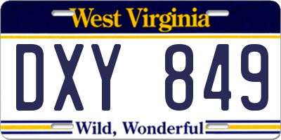 WV license plate DXY849