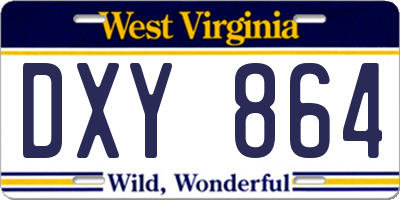 WV license plate DXY864
