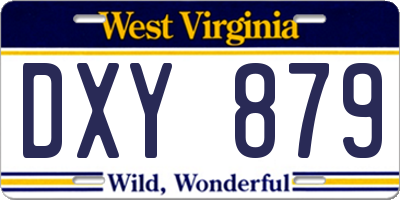 WV license plate DXY879