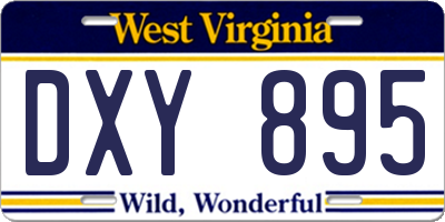 WV license plate DXY895