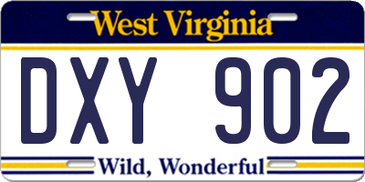 WV license plate DXY902