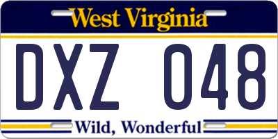 WV license plate DXZ048