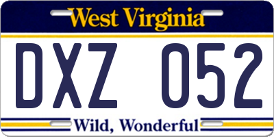 WV license plate DXZ052