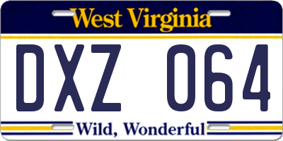 WV license plate DXZ064