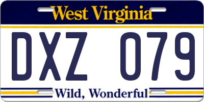 WV license plate DXZ079