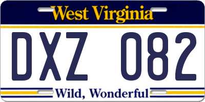 WV license plate DXZ082