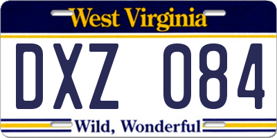 WV license plate DXZ084