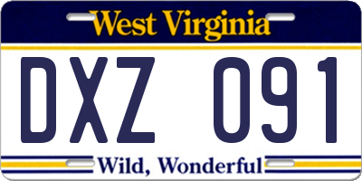 WV license plate DXZ091