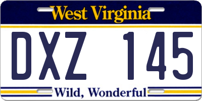 WV license plate DXZ145