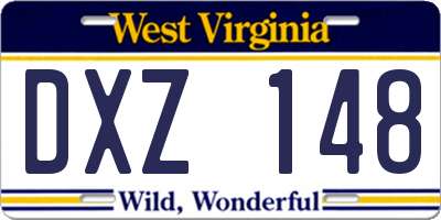 WV license plate DXZ148
