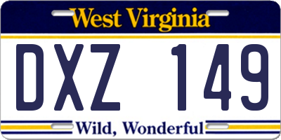 WV license plate DXZ149