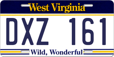 WV license plate DXZ161