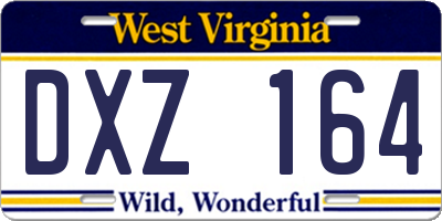 WV license plate DXZ164