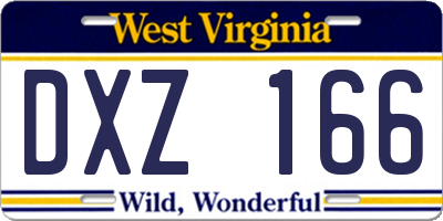 WV license plate DXZ166