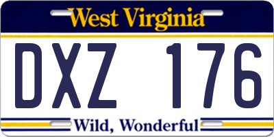 WV license plate DXZ176