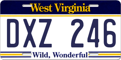WV license plate DXZ246